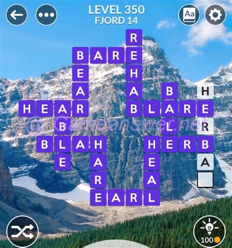 wordscapes level 349|Wordscapes Level 347, Fjord 11: Mountain Answers.